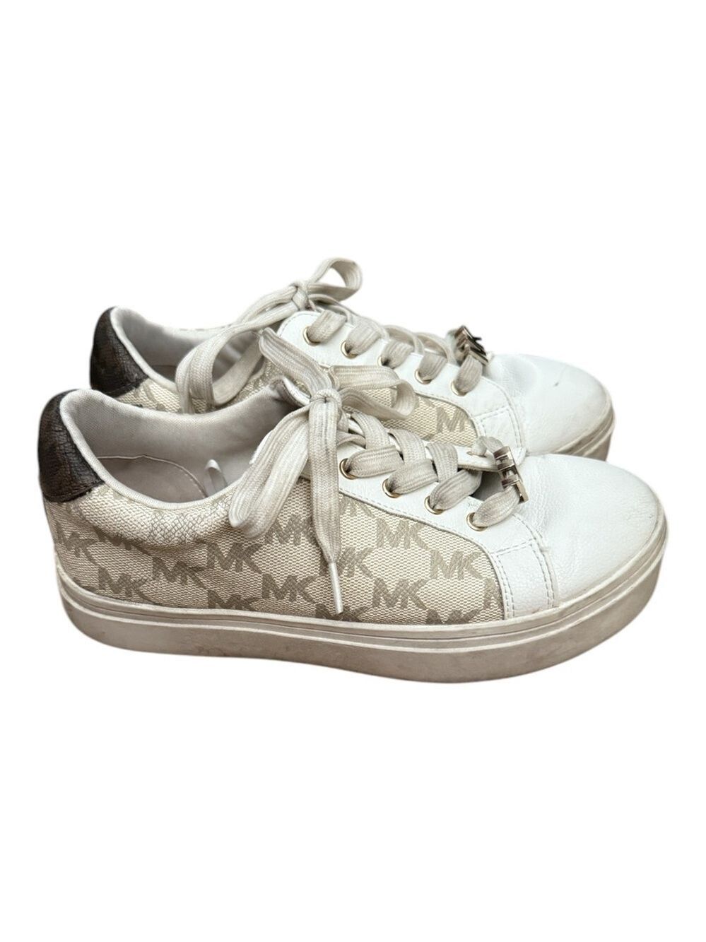 Michael Kors White and Tan Sneakers